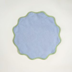 Scalloped Lilac and Lime Green Edge Napkin