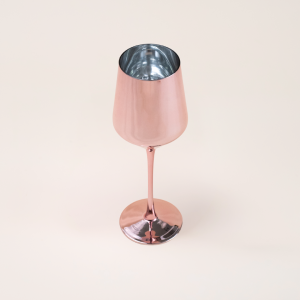 Pink Metallic Wine Glass